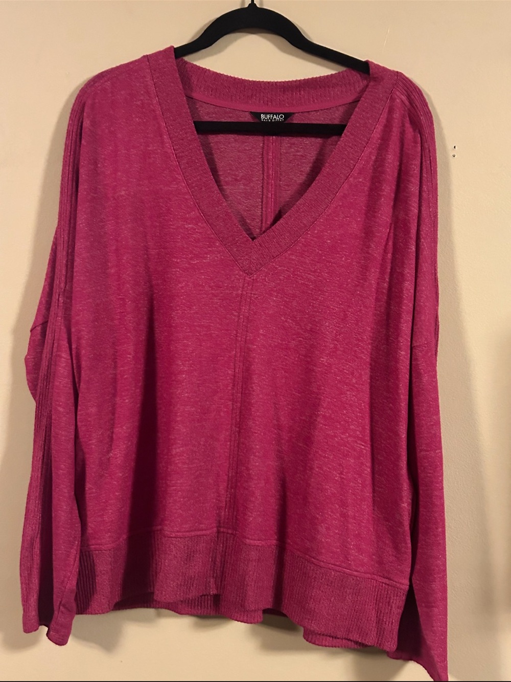 Buffalo David Bitton Hot Pink V-Neck Women's Sweater